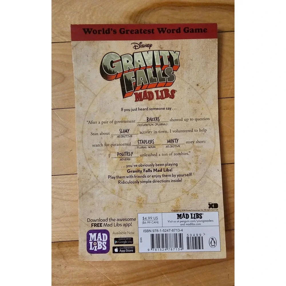 Disney Gravity Falls Mad Libs Word Game Activity Book Paperback 2018